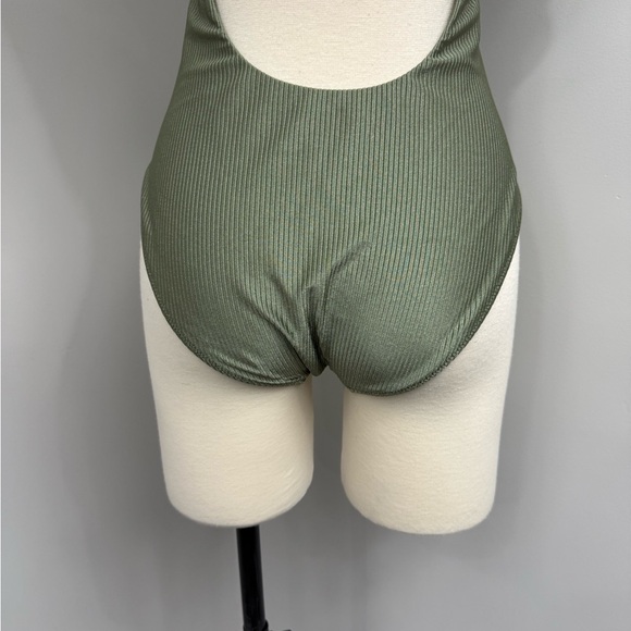 Aerie Olive Ribbed One Piece Swimsuit - Picture 8 of 13